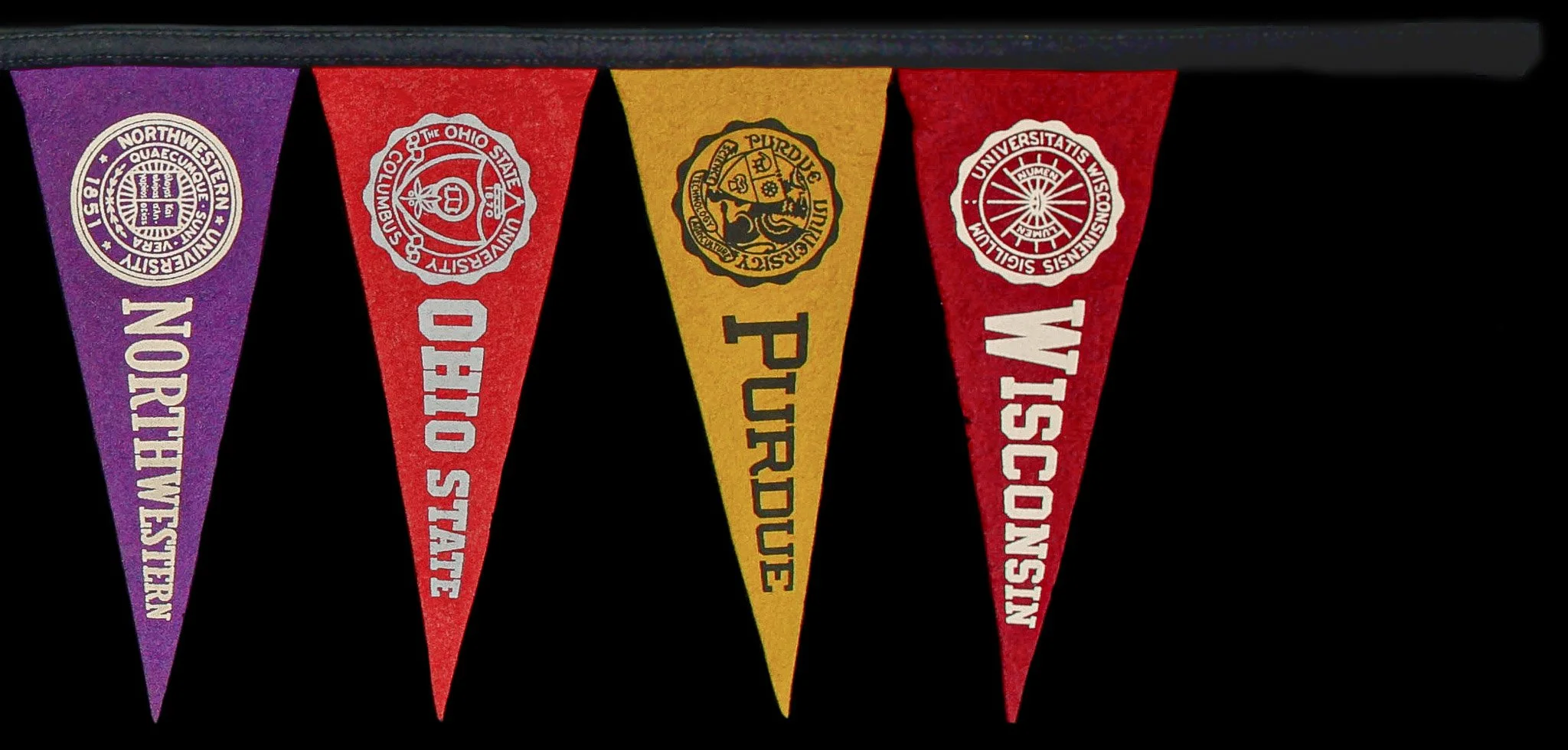 Collegiate Felt Pennant Banner with Seals of the Original Big Ten